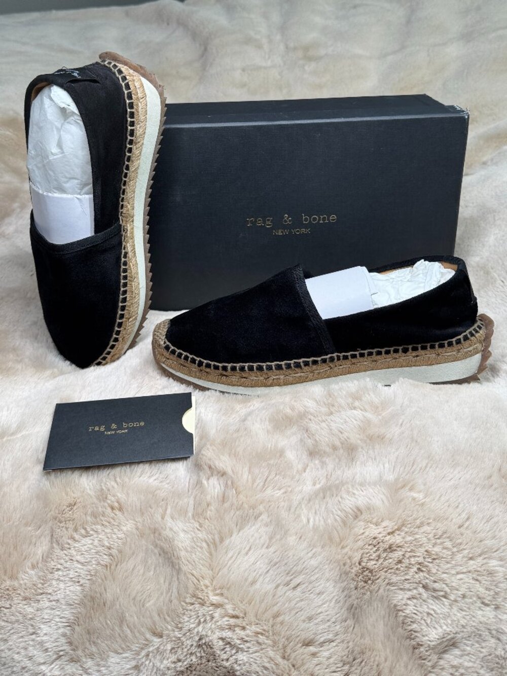 Rag & Bone Black Suede Espadrille Sneaker Loafers